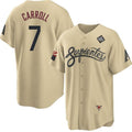 Arizona Diamondbacks #7 Corbin Carroll Gold Puhics 2023 World Series City Connect Cool Base Stitched Jersey