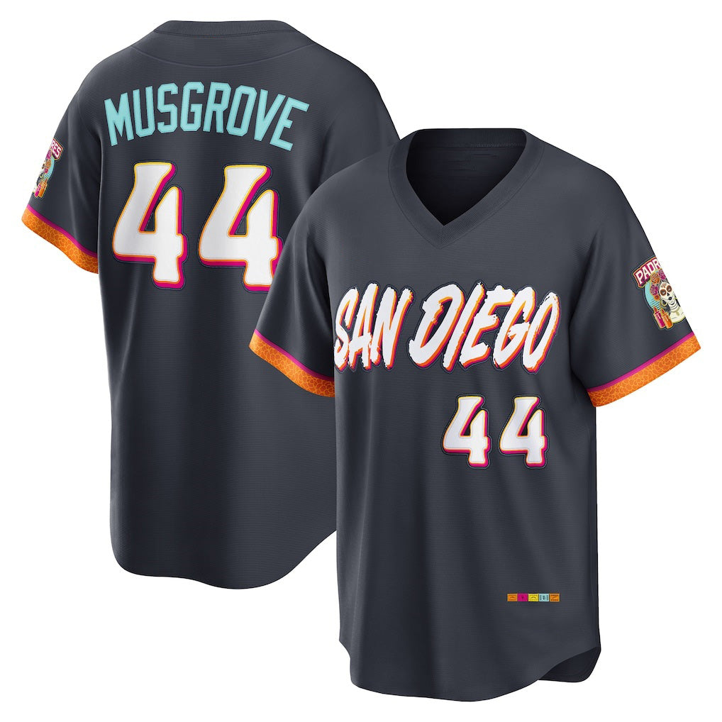 San Diego Padres #44 Joe Musgrove Obsidian Puhics 2026 City Connect Stadium Jersey
