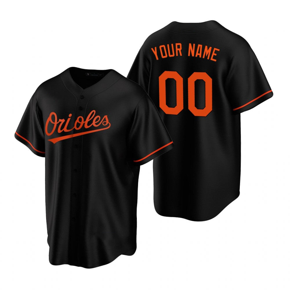 Custom Baltimore Orioles Black Puhics Stitched Cool Base Jersey