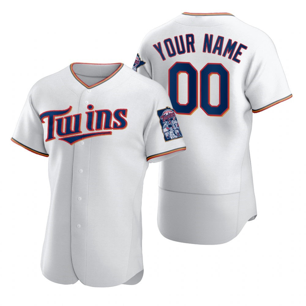 Custom Minnesota Twins White Puhics 2020 Stitched Flex Base Jersey
