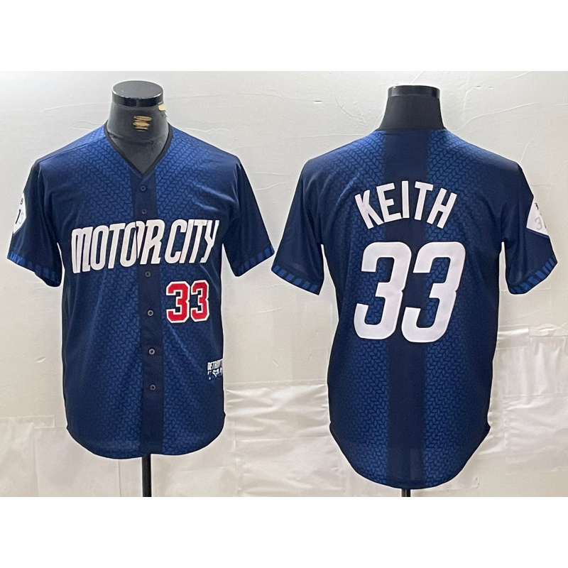 Detroit Tigers #33 Colt Keith 2024 Navy Puhics City Connect Cool Base Limited Stitched Jerseys