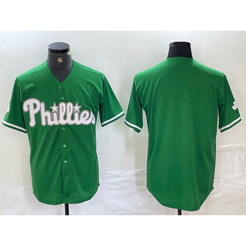 Philadelphia Phillies Blank Green Puhics Celtic Stitched Cool Base Jersey