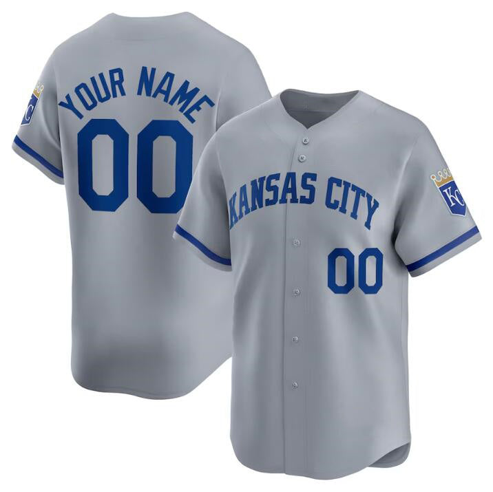Custom Kansas City Royals Active Player Gray Puhics 2024 Alternate Limited Stitched Jersey