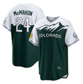 Colorado Rockies #24 Ryan McMahon Green Puhics 2022 City Connect Cool Base Stitched Jersey