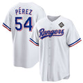 Texas Rangers #54 Mart¨ªn P¨¦rez White Puhics 2023 World Series Stitched Jersey