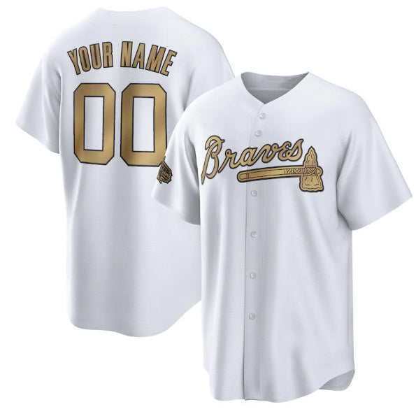 Custom Atlanta Braves Active Player 2022 All-Star Cool Base White Puhics Stitched Jersey