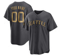 Custom Seattle Mariners Active Player Charcoal Puhics 2022 All-Star Cool Base Stitched Jersey