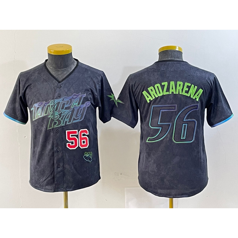 Tampa Bay Rays #56 Randy Arozarena Number Charcoal Puhics 2024 City Connect Limited Stitched Jerseys