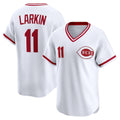 Cincinnati Reds #11 Barry Larkin White Puhics Throwback Cooperstown Collection Limited Jersey