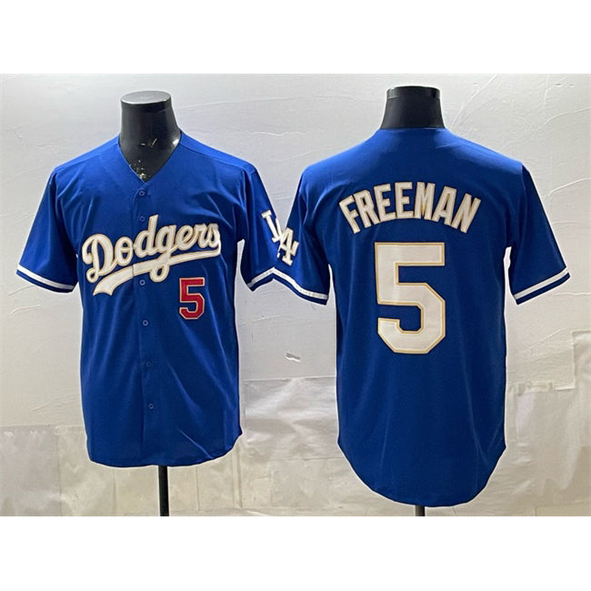 Los Angeles Dodgers #5 Freddie Freeman Royal Puhics Limited Stitched Jersey