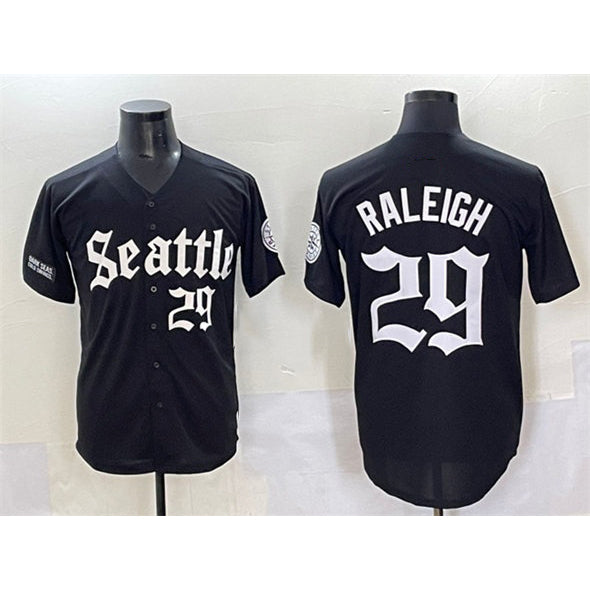 Seattle Mariners #29 Cal Raleigh Black Puhics 'Deep Sea Gothic Edition' Vapor Premier Limited Stitched Jersey