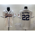 Detroit Tigers #22 Parker Meadows White Puhics With Patch Cool Base Stitched Jersey