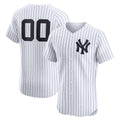 Custom New York Yankees White Puhics Home Elite Jersey