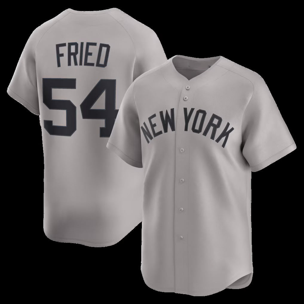 New York Yankees #54 Max Fried Gray Puhics Road Limited Player Jersey