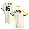 Milwaukee Brewers #16 Blake Perkins Cream Puhics Home Replica Jersey
