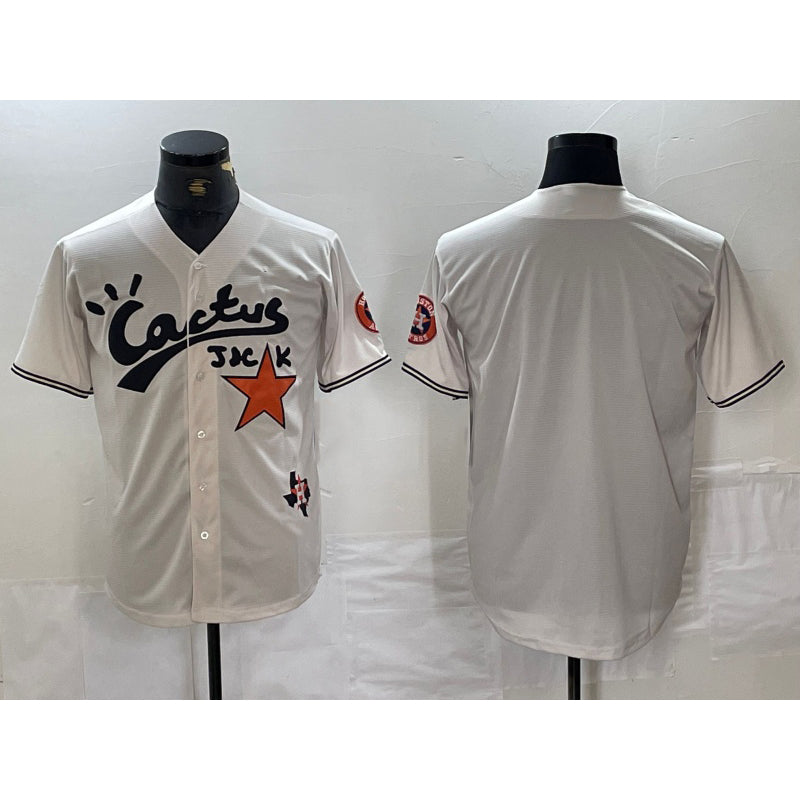 Houston Astros Blank Cream Puhics Cactus Jack Cool Base Jersey