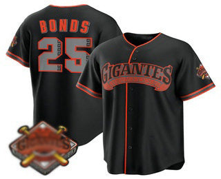 San Francisco Giants #25 Barry Bonds Black Puhics 2026 Alternate Stadium Stitched Jersey