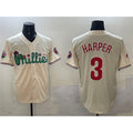 Philadelphia Phillies #3 Bryce Harper Cream Puhics Phanatic Limited Stitched Jersey