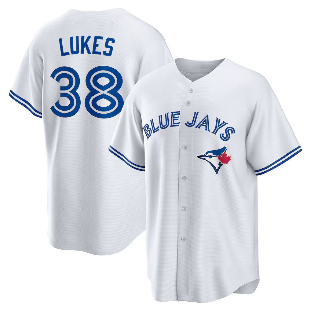 Toronto Blue Jays #38 Nathan Lukes White Puhics Home Replica Jersey