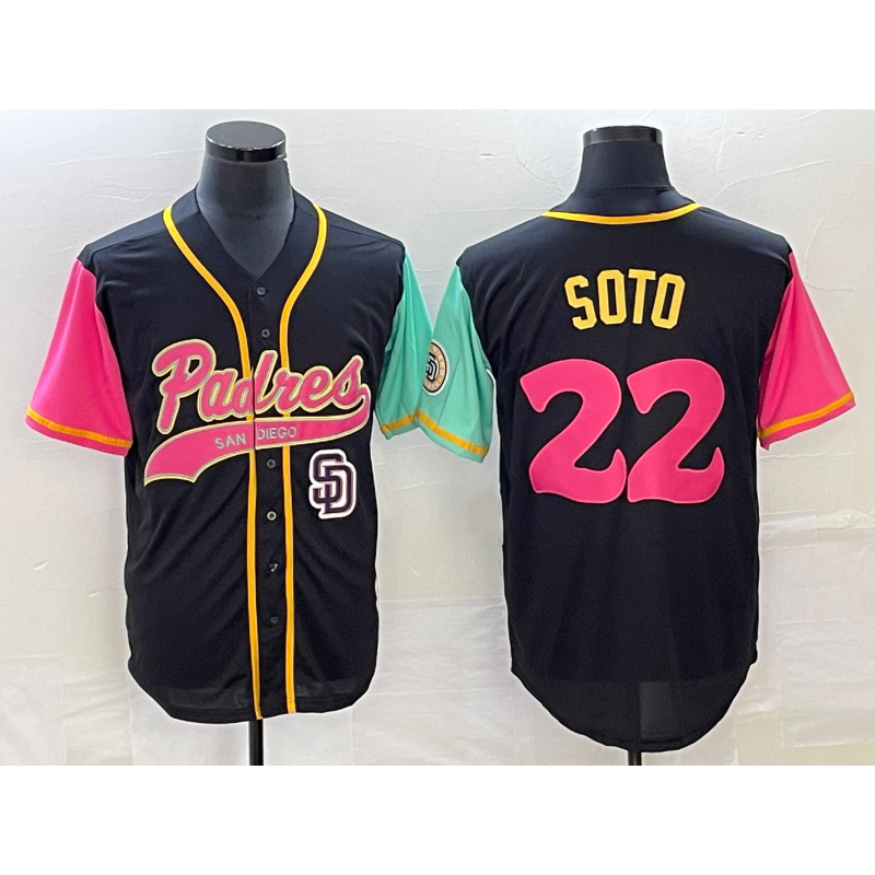 San Diego Padres #22 Juan Soto Black Puhics NEW 2023 City Connect Cool Base Stitched Jersey 2