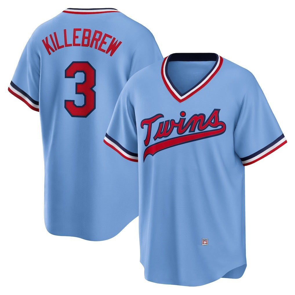 Minnesota Twins #3 Harmon Killebrew Light Blue Puhics Road Cooperstown Collection Player Jersey