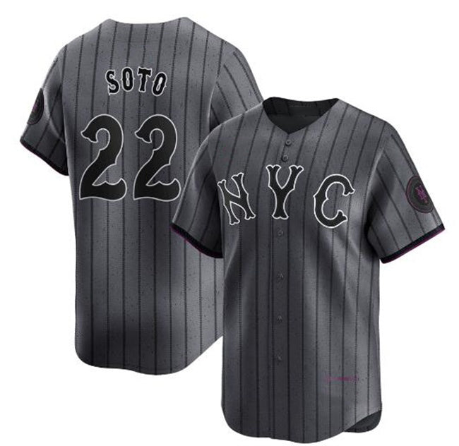 New York Mets #22 Juan Soto Graphite Puhics 2024 City Connect Limited Stitched Jersey