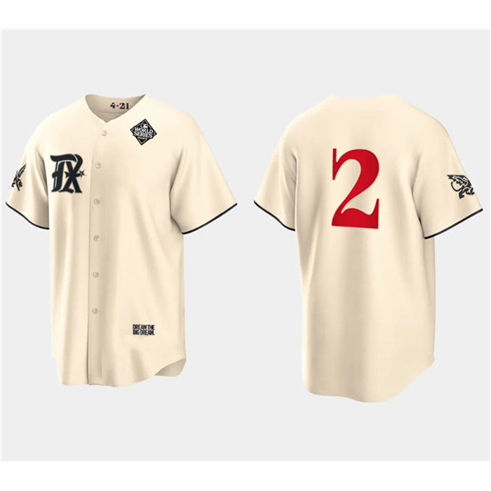 Texas Rangers #2 Marcus Semien Cream Puhics 2023 World Series City Connect Stitched Jersey