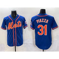 New York Mets #31 Mike Piazza Blue Puhics Cool Base Stitched Jersey