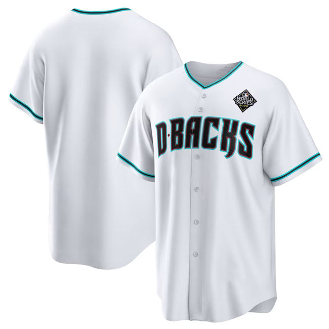 Arizona Diamondbacks Blank White White Puhics 2023 World Series Cool Base Stitched Jersey