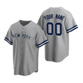 Custom New York Yankees Gray Puhics Stitched Cool Base Road Jersey