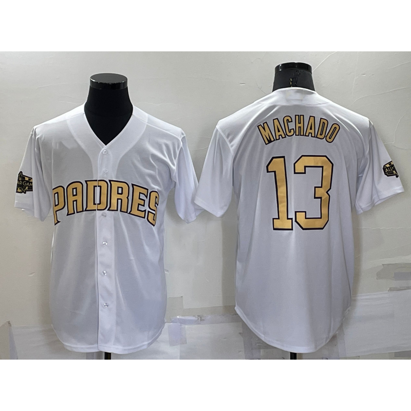 San Diego Padres #13 Manny Machado White Puhics 2022 All Star Stitched Cool Base Jersey