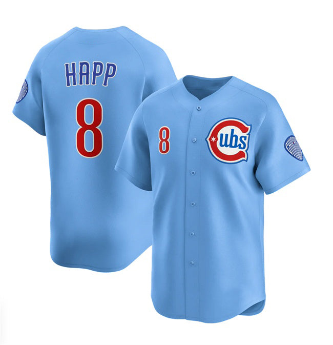 Chicago Cubs #8 Ian Happ Blue Puhics 2024-25 2nd Alternate Limited Stitched Jersey