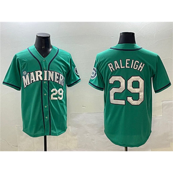 Seattle Mariners #29 Cal Raleigh Aqua Puhics Limited Stitched jersey