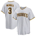 San Diego Padres #3 Jackson Merrill White Puhics Home Replica Jersey
