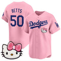 Los Angeles Dodgers #50 Mookie Betts Pink Puhics 2025 Hello Kitty Vapor Limited Stitched Jersey