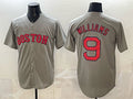 Boston Red Sox #9 Ted Williams Grey Puhics Cool Base Stitched Jersey