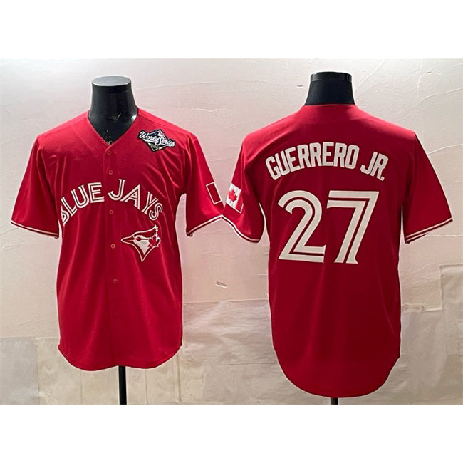 Toronto Blue Jays #27 Vladimir Guerrero Jr. Red Puhics 2025 World Series Cool Base Stitched Jersey