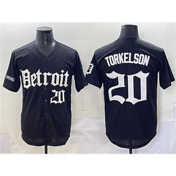 Detroit Tigers #20 Spencer Torkelson Black Puhics 'Motor Gothic Edition' Vapor Premier Limited Stitched Jersey