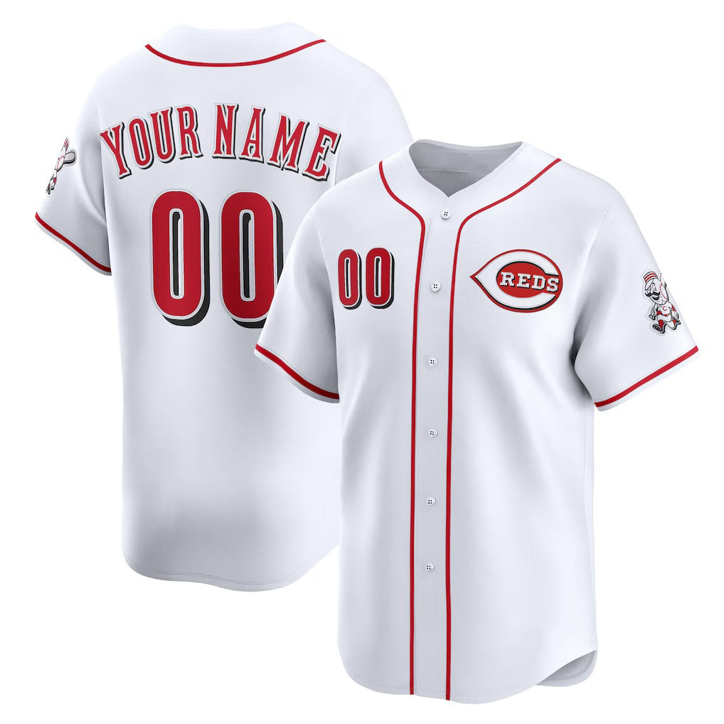 Custom Cincinnati Reds White Puhics Home Limited Jersey