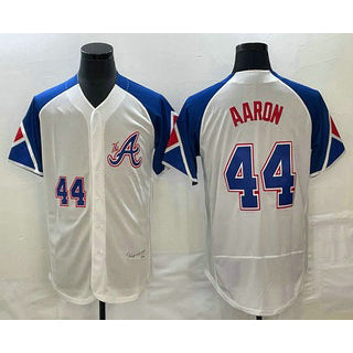Atlanta Braves #44 Hank Aaron Number White Puhics 2023 City Connect Flex Base Stitched Jersey