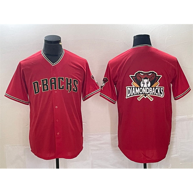 Arizona Diamondbacks Red Puhics Team Big Logo Cool Base Stitched Jersey 2