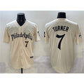 Philadelphia Phillies #7 Trea Turner Cream Puhics Gothic Vapor Limited Stitched Jersey