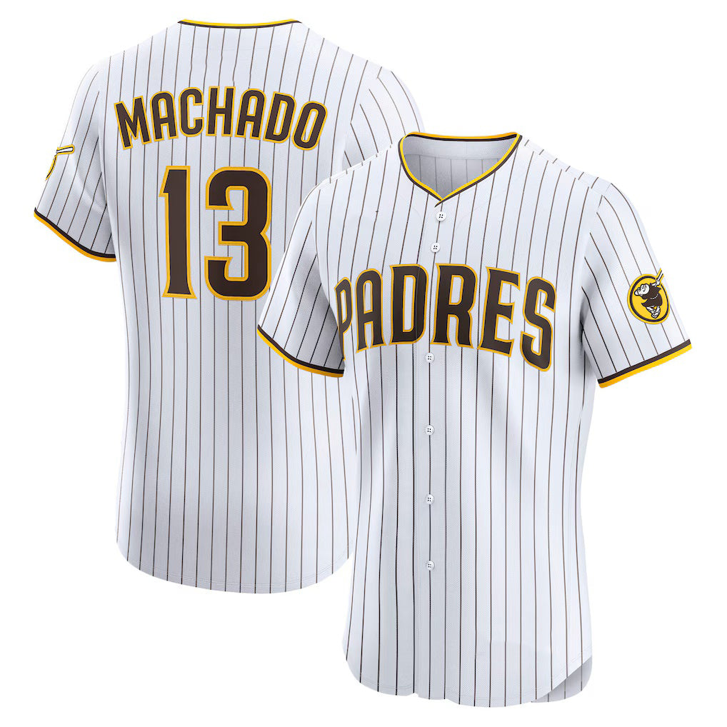 San Diego Padres #13 Manny Machado White Puhics Home Elite Player Jersey