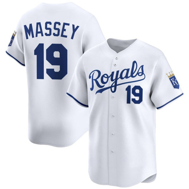 Kansas City Royals #19 Michael Massey White Puhics 2024 Home Limited Stitched Jersey