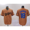 Los Angeles Dodgers #18 Yoshinobu Yamamoto Olive Puhics Cool Base Limited Stitched Jersey