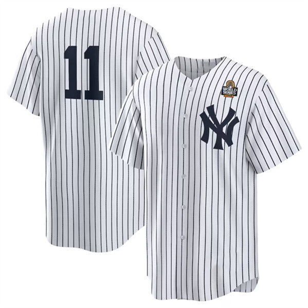 New York Yankees #11 Anthony Volpe White Puhics 2024 World Series Cool Base Stitched Jersey