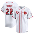 Cincinnati Reds #22 Luke Maile White Puhics Home Limited Stitched Jersey