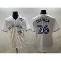 Toronto Blue Jays #26 Matt Chapman White Puhics 2025 World Series Home Cool Base Stitched Jersey