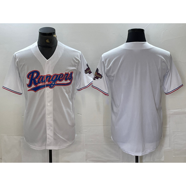 Texas Rangers Bank White Puhics 2023 World Series Champions Cool Base Jersey