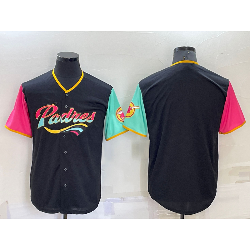 San Diego Padres Blank Black Puhics 2022 City Connect Cool Base Stitched Jersey
